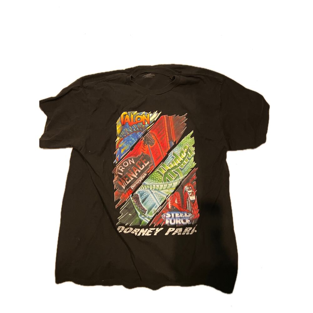 Six Flags Dorney Park Black T-Shirt Mens Large
